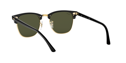 Ray-Ban Clubmaster Classic RB3016 W0365 – Black & Gold Frame, Green G-15 Lens, 51mm