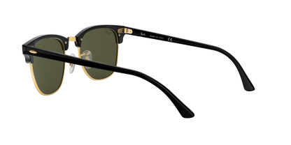 Ray-Ban Clubmaster Classic RB3016 W0365 – Black & Gold Frame, Green G-15 Lens, 51mm
