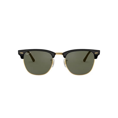 Ray-Ban RB3016 990/58 51 Clubmaster Sunglasses – Polarized Light Green Lenses, 51mm Classic Browline Style