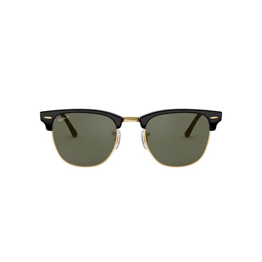 Ray-Ban RB3016 990/58 51 Clubmaster Sunglasses – Polarized Light Green Lenses, 51mm Classic Browline Style