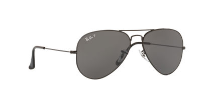 Ray-Ban RB3025 002/48 Aviator Total Black Polarized Sunglasses – 58mm Medium Fit