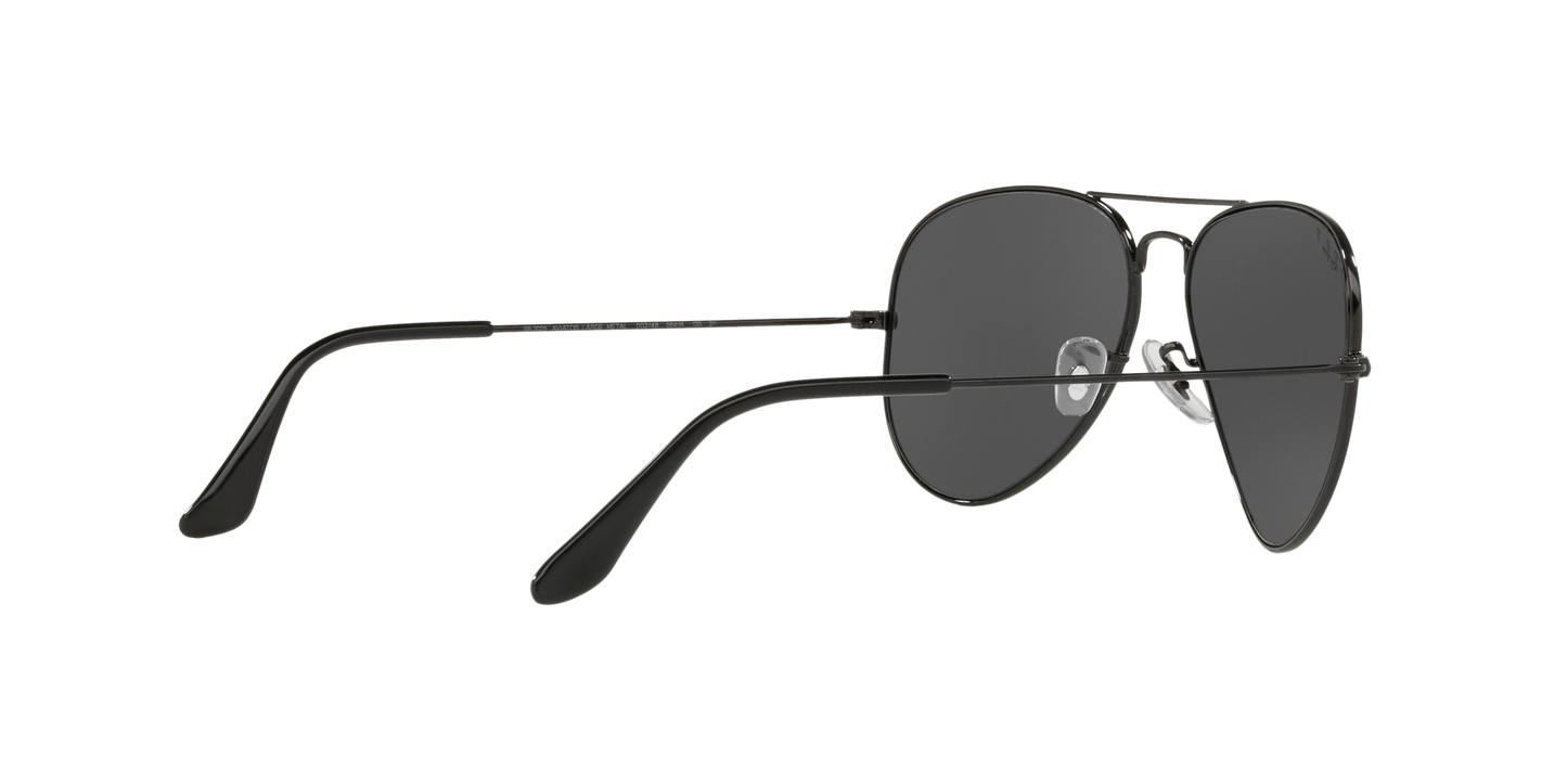 Ray-Ban RB3025 002/48 Aviator Total Black Polarized Sunglasses – 58mm Medium Fit