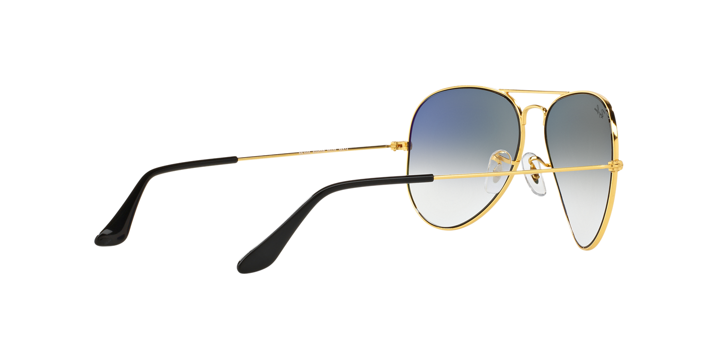 Ray-Ban RB3025 001/3F Aviator Sunglasses – Gold Frame, Gradient Blue Lenses