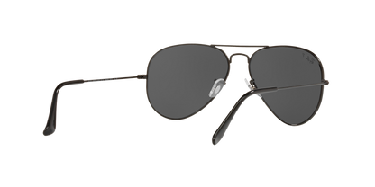 Ray-Ban RB3025 002/48 Aviator Total Black Polarized Sunglasses – 58mm Medium Fit