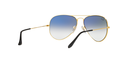 Ray-Ban RB3025 001/3F Aviator Sunglasses – Gold Frame, Gradient Blue Lenses