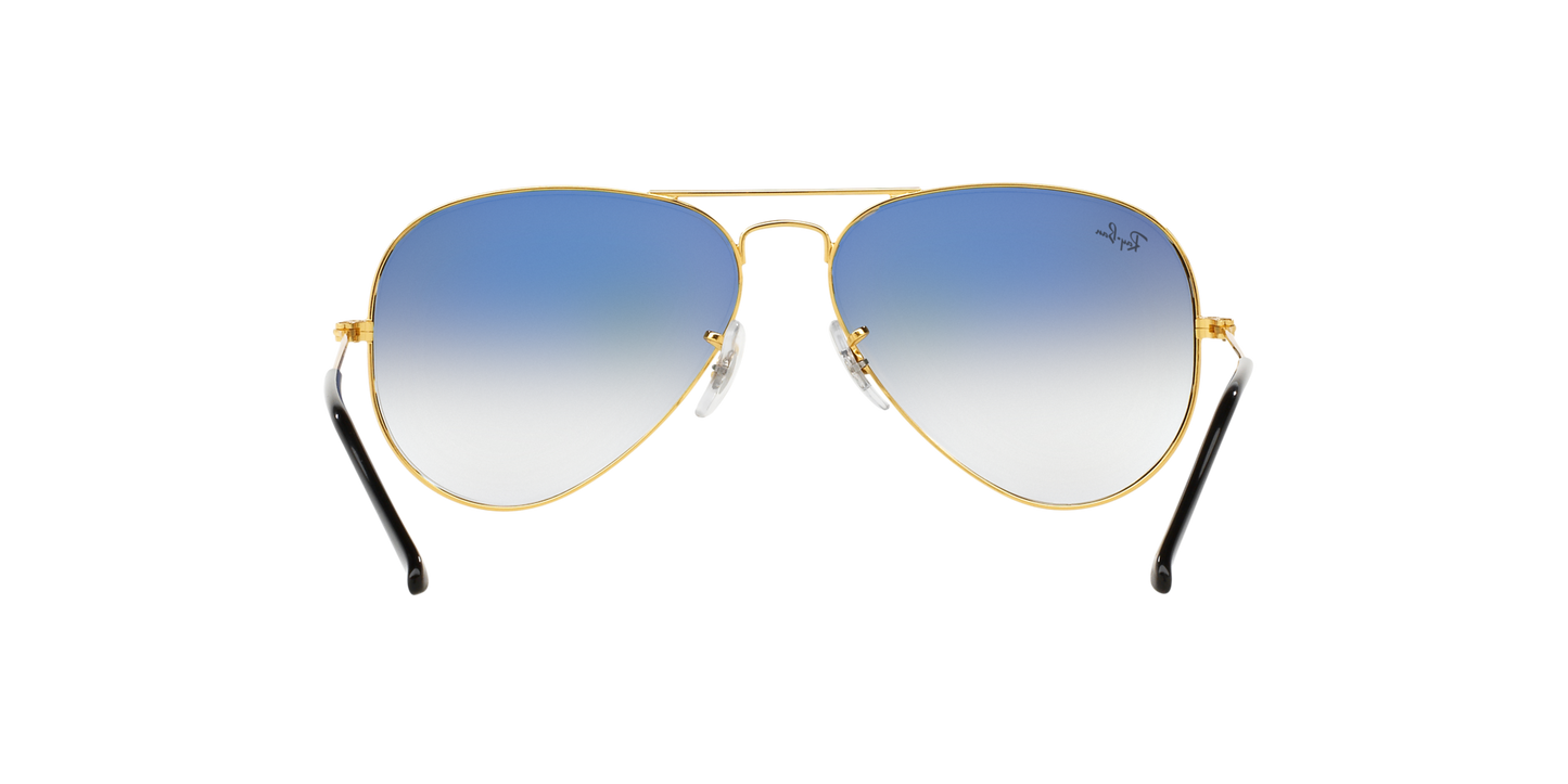 Ray-Ban RB3025 001/3F Aviator Sunglasses – Gold Frame, Gradient Blue Lenses