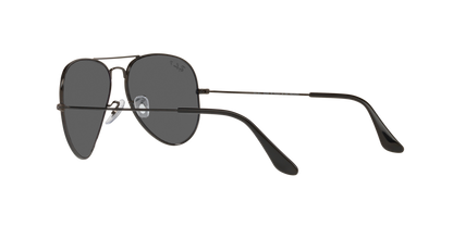 Ray-Ban RB3025 002/48 Aviator Total Black Polarized Sunglasses – 58mm Medium Fit