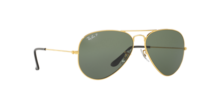 Ray-Ban RB3025I 001/58 Aviator Classic Sunglasses – Polarized Green Lenses, Gold Frame, 58mm