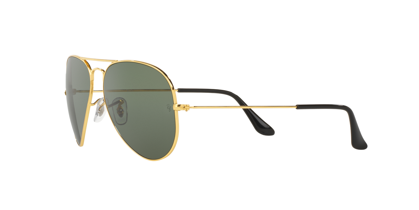 Ray-Ban RB3025I 001/58 Aviator Classic Sunglasses – Polarized Green Lenses, Gold Frame, 58mm