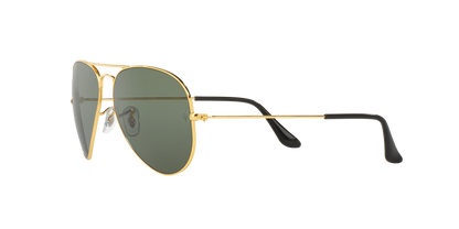 Ray-Ban RB3025I 001/58 Aviator Classic Sunglasses – Polarized Green Lenses, Gold Frame, 58mm