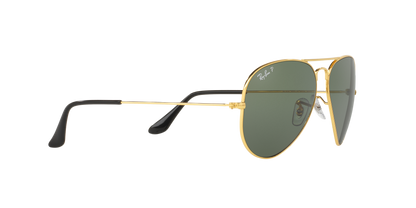 Ray-Ban RB3025I 001/58 Aviator Classic Sunglasses – Polarized Green Lenses, Gold Frame, 58mm
