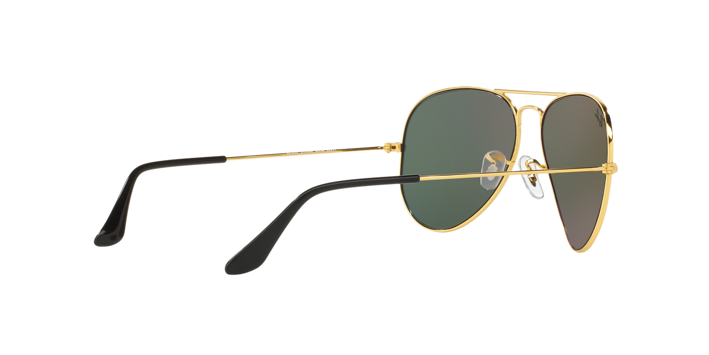 Ray-Ban RB3025I 001/58 Aviator Classic Sunglasses – Polarized Green Lenses, Gold Frame, 58mm
