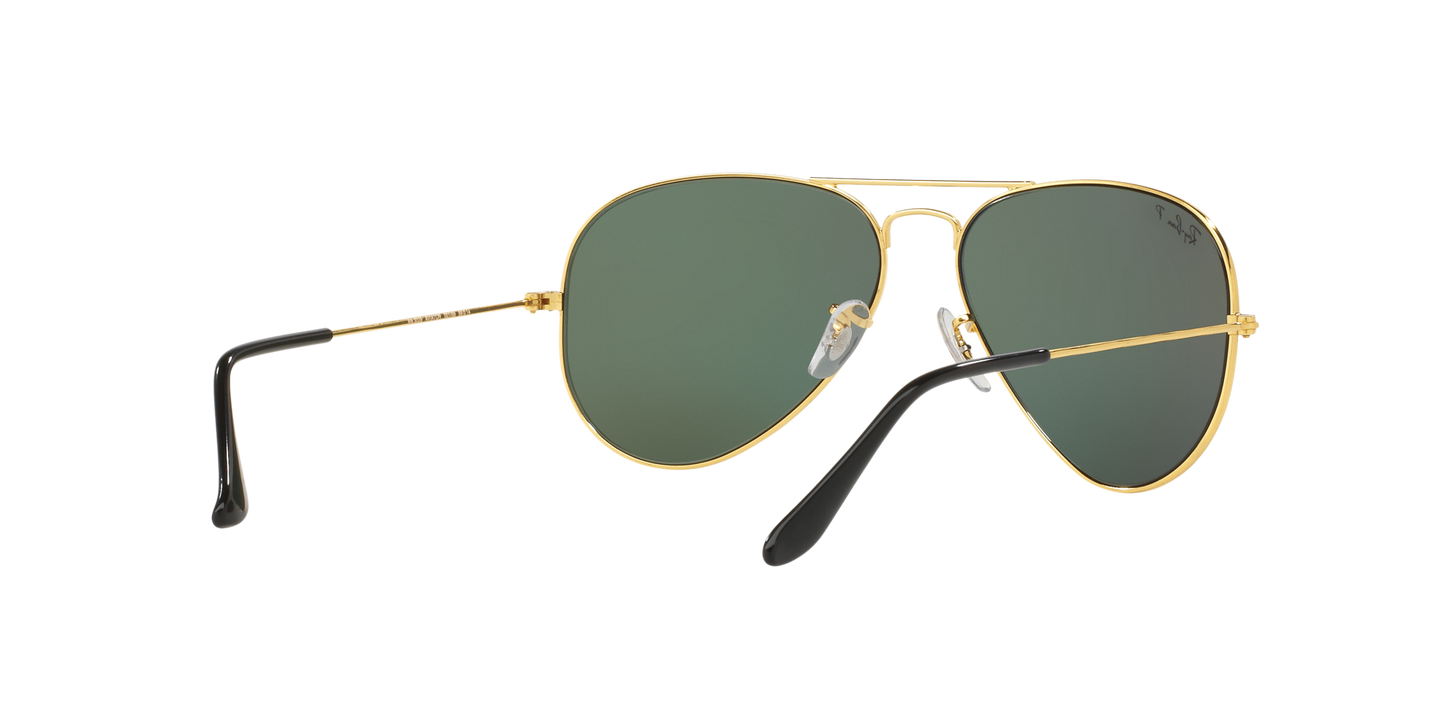 Ray-Ban RB3025I 001/58 Aviator Classic Sunglasses – Polarized Green Lenses, Gold Frame, 58mm