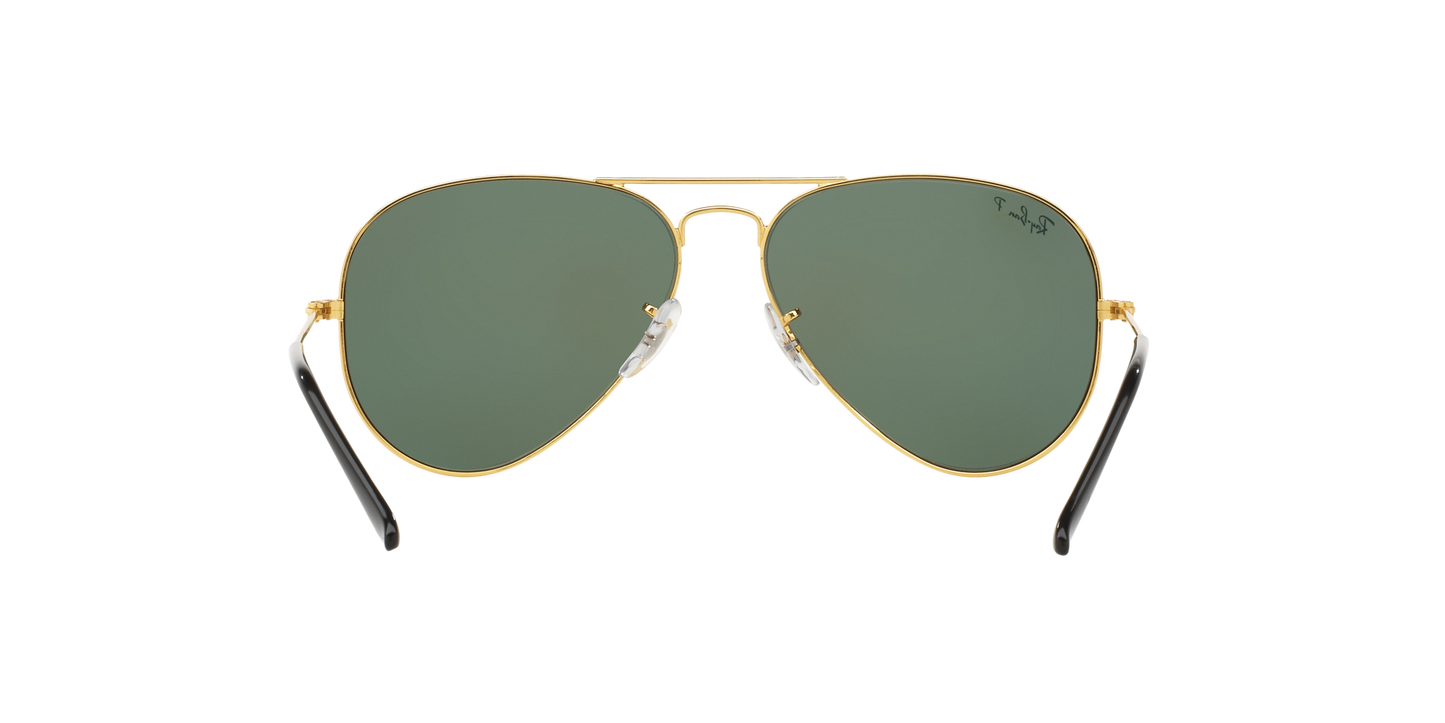 Ray-Ban RB3025I 001/58 Aviator Classic Sunglasses – Polarized Green Lenses, Gold Frame, 58mm