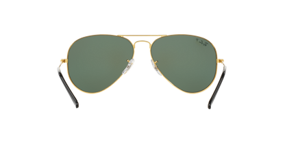 Ray-Ban RB3025I 001/58 Aviator Classic Sunglasses – Polarized Green Lenses, Gold Frame, 58mm
