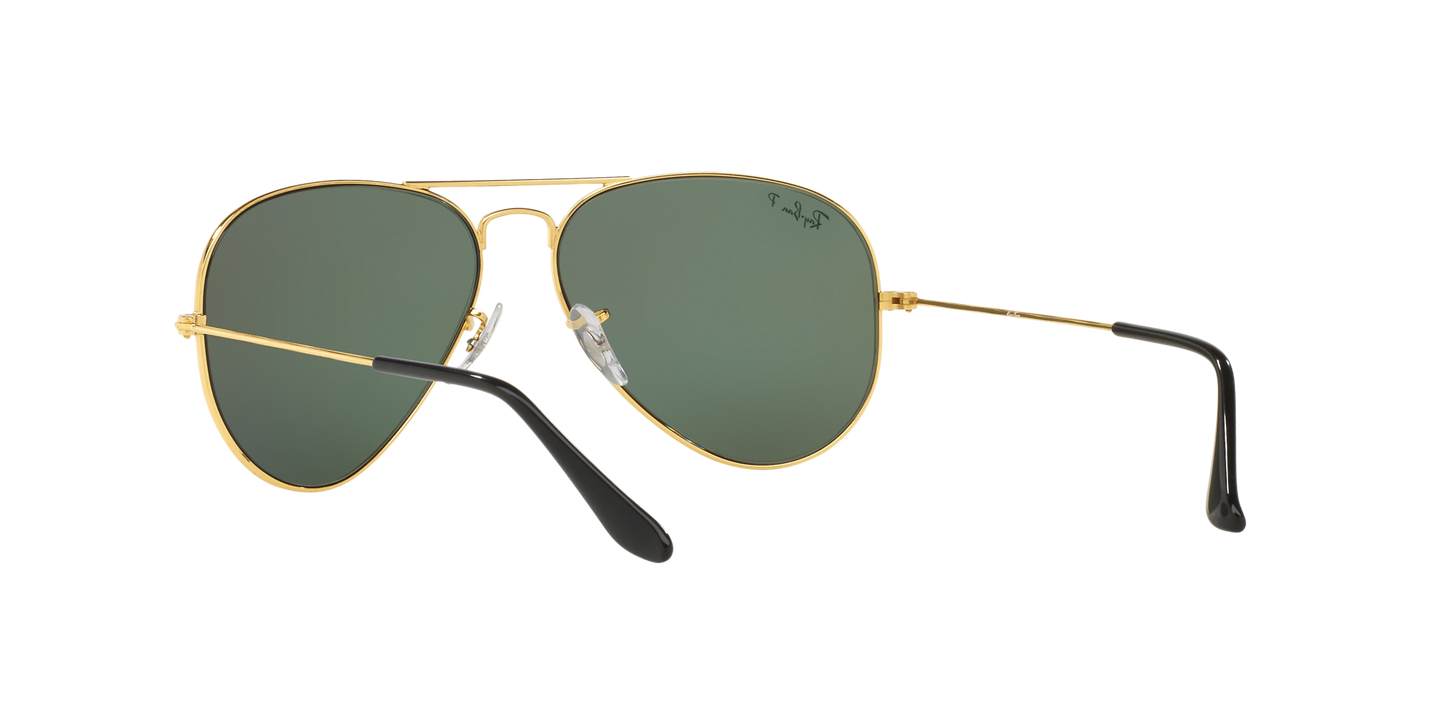 Ray-Ban RB3025I 001/58 Aviator Classic Sunglasses – Polarized Green Lenses, Gold Frame, 58mm