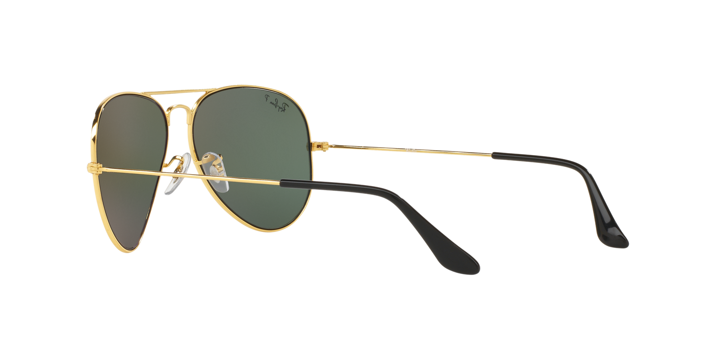 Ray-Ban RB3025I 001/58 Aviator Classic Sunglasses – Polarized Green Lenses, Gold Frame, 58mm