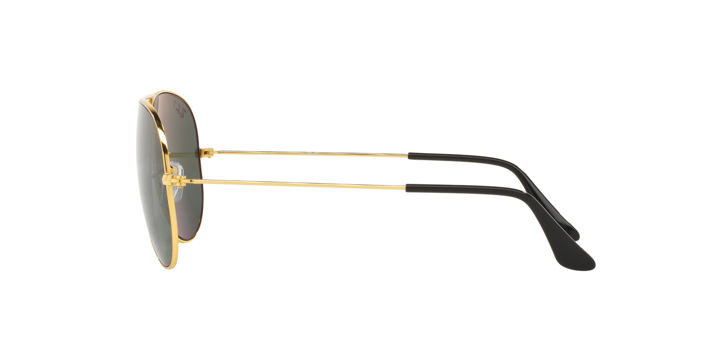 Ray-Ban RB3025I 001/58 Aviator Classic Sunglasses – Polarized Green Lenses, Gold Frame, 58mm