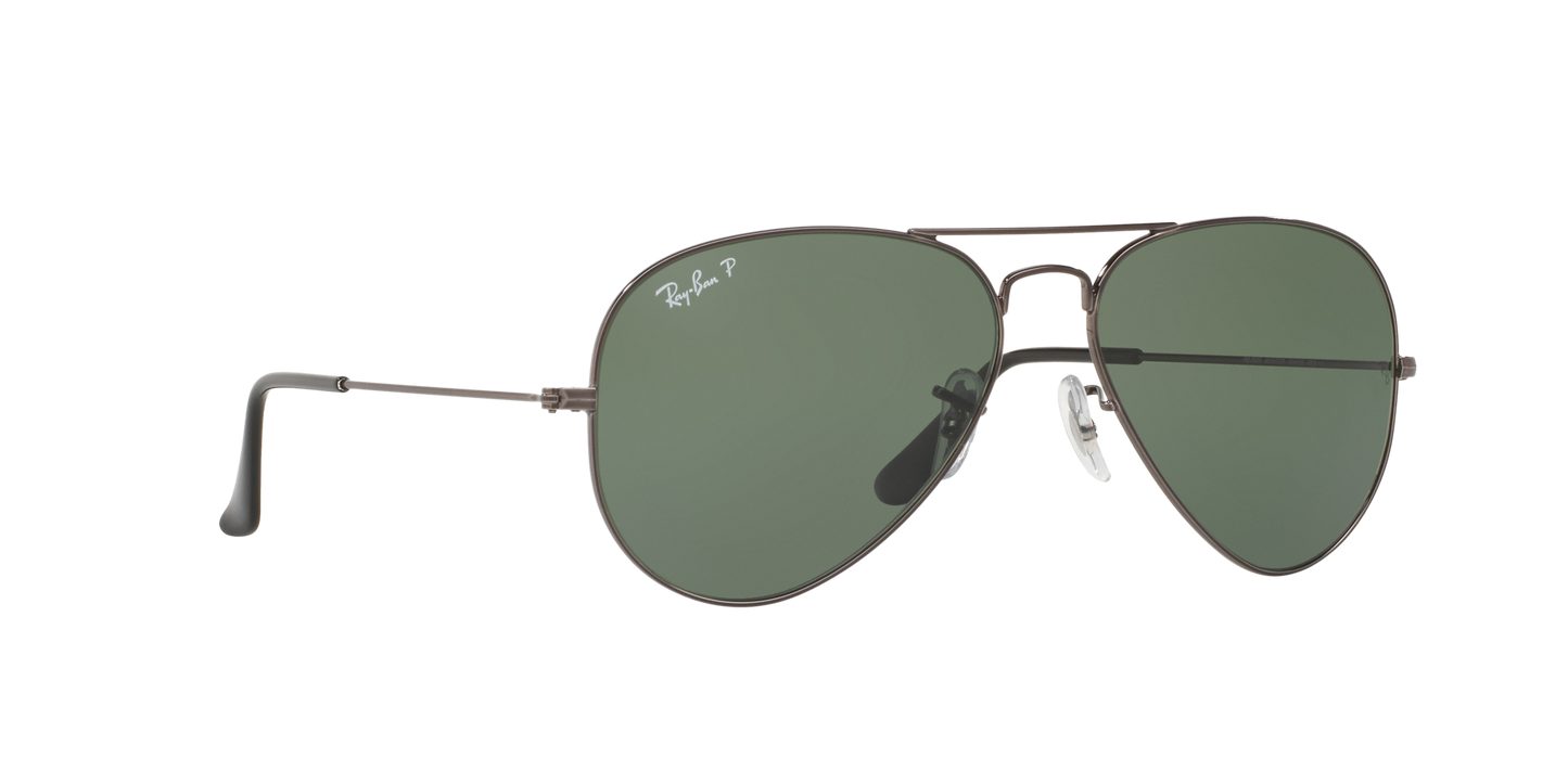 Ray-Ban RB3025I 004/58 Aviator Sunglasses – Silver Frame, Polarized Green Lenses, 58mm Medium Size