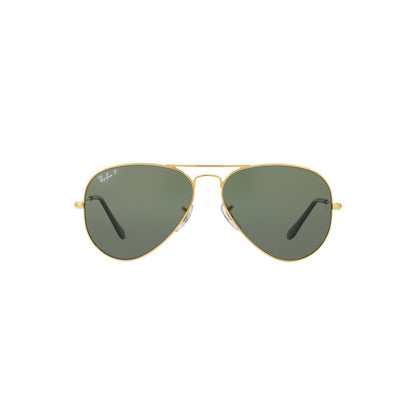 Ray-Ban RB3025I 001/58 Aviator Classic Sunglasses – Polarized Green Lenses, Gold Frame, 58mm