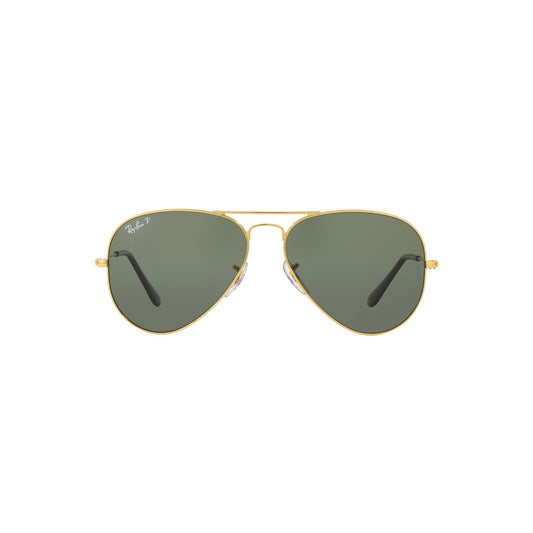 Ray-Ban RB3025I 001/58 Aviator Classic Sunglasses – Polarized Green Lenses, Gold Frame, 58mm