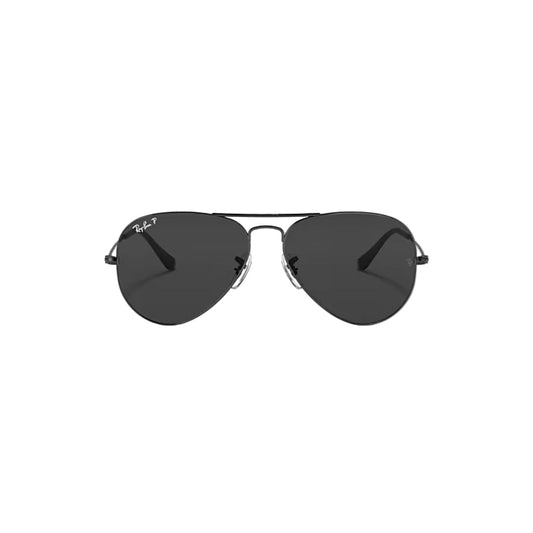 Ray-Ban RB3025 002/48 Aviator Total Black Polarized Sunglasses – 58mm Medium Fit