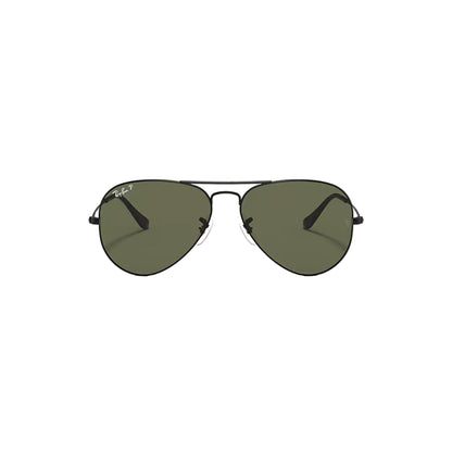 Ray-Ban RB3025 002/58 62 Aviator Sunglasses – Classic Black Frame with Polarized Green Lenses
