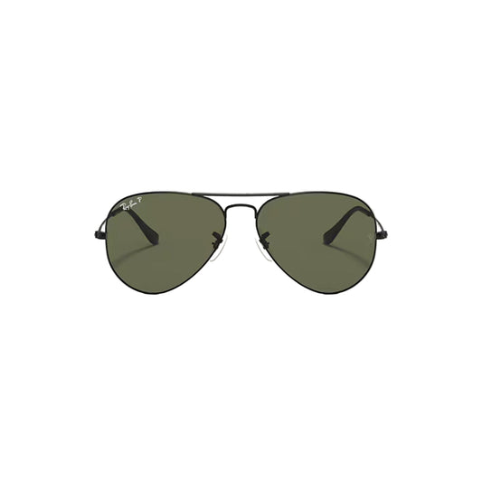 Ray-Ban RB3025 002/58 62 Aviator Sunglasses – Classic Black Frame with Polarized Green Lenses
