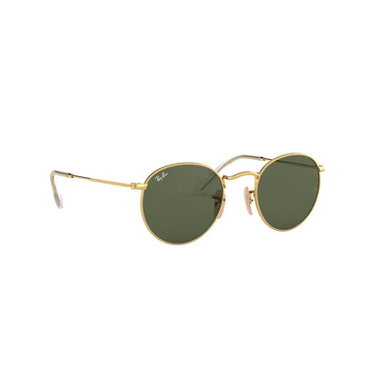 Ray-Ban RB3447 001 Round Metal Sunglasses – Gold Frame, 50mm Medium Size"