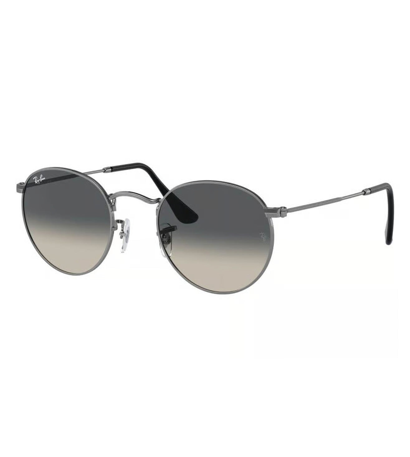 Ray-Ban RB3447I 004/71 Round Sunglasses for Men – Gradient Grey Lenses Iconic Metal Frame
