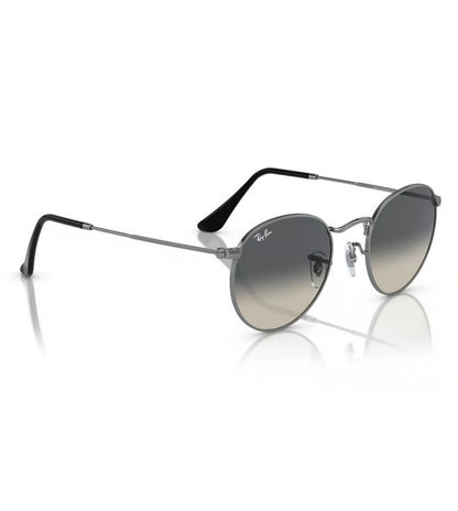 Ray-Ban RB3447I 004/71 Round Sunglasses for Men – Gradient Grey Lenses Iconic Metal Frame