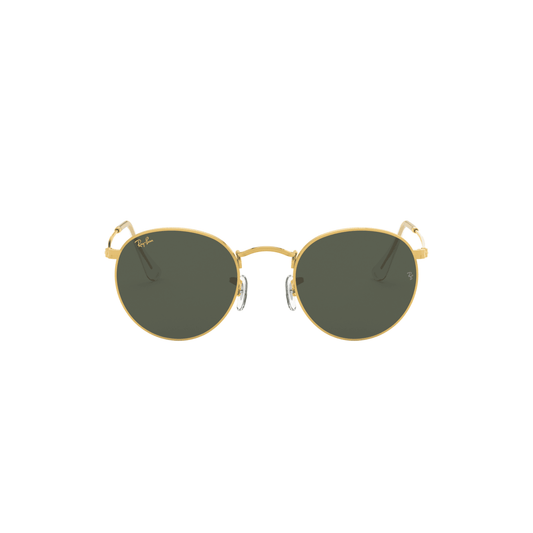 Ray-Ban RB3447 001 Round Metal Sunglasses – Gold Frame, 50mm Medium Size"