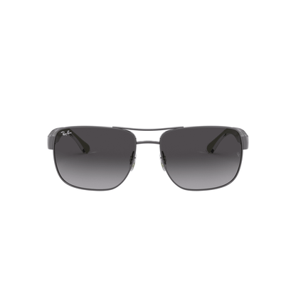 Ray-Ban RB3530 004/8G 58 Men's Square Sunglasses – Gradient Grey Lenses, Gunmetal Frame