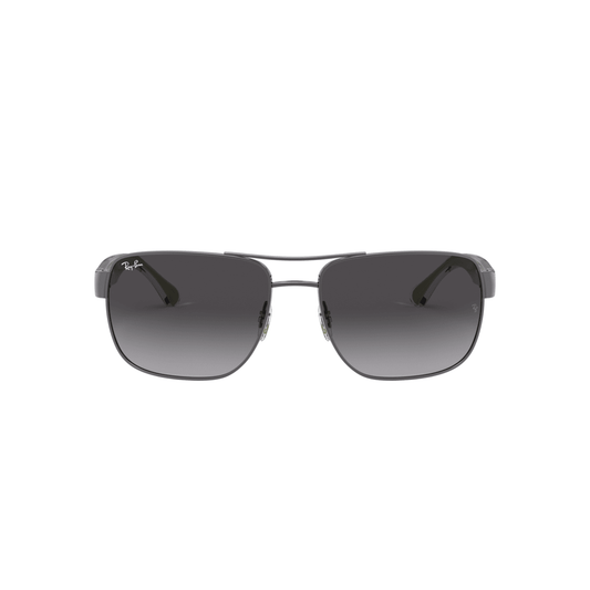 Ray-Ban RB3530 004/8G 58 Men's Square Sunglasses – Gradient Grey Lenses, Gunmetal Frame