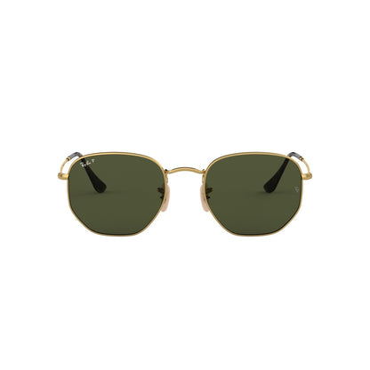 Ray-Ban Gold Hexagonal Flat G-15 Sunglasses RB3548N 51mm