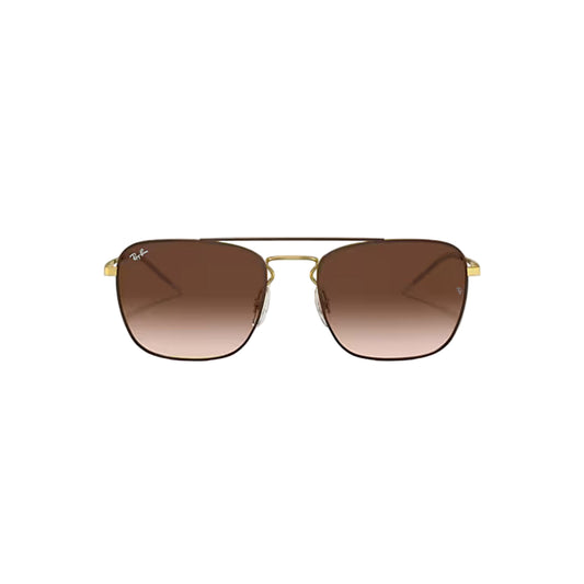 Ray-Ban RB3588 9055/13 55 Men's Designer Square Sunglasses – Gold Frame, 55mm