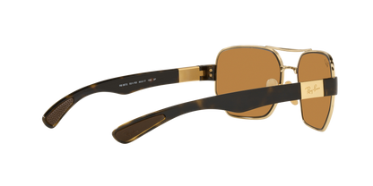 Ray-Ban RB3672 001/83 60 Unisex Irregular Polarized Sunglasses – Brown Lens & Gold Frame