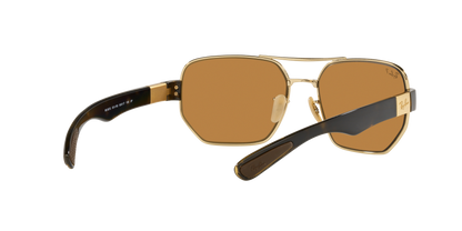 Ray-Ban RB3672 001/83 60 Unisex Irregular Polarized Sunglasses – Brown Lens & Gold Frame