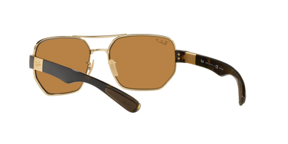 Ray-Ban RB3672 001/83 60 Unisex Irregular Polarized Sunglasses – Brown Lens & Gold Frame