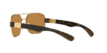 Ray-Ban RB3672 001/83 60 Unisex Irregular Polarized Sunglasses – Brown Lens & Gold Frame