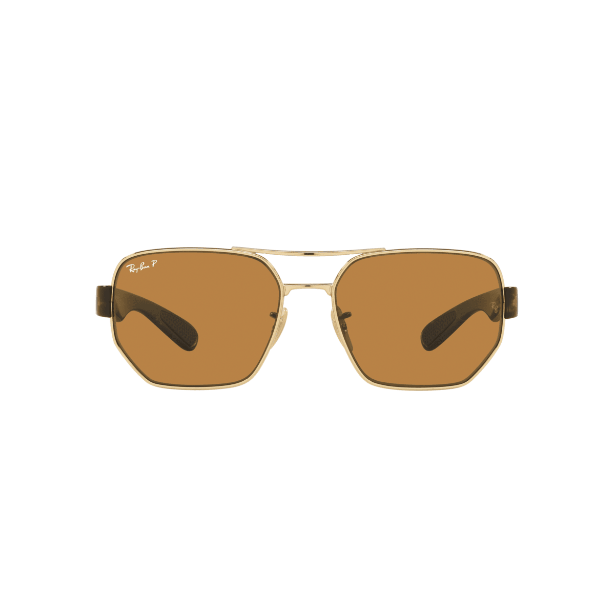 Ray-Ban RB3672 001/83 60 Unisex Irregular Polarized Sunglasses – Brown Lens & Gold Frame