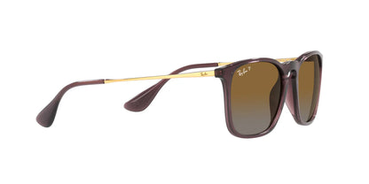 Ray-Ban Chris RB4187 6593/T5 Sunglasses – Transparent Brown, 54mm Polarized