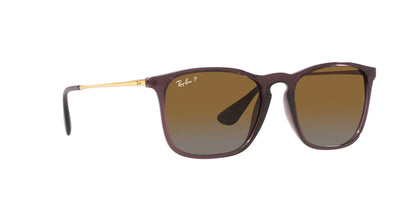 Ray-Ban Chris RB4187 6593/T5 Sunglasses – Transparent Brown, 54mm Polarized