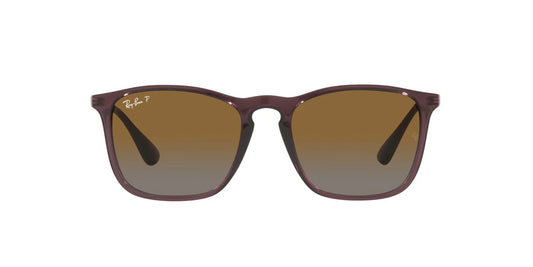 Ray-Ban Chris RB4187 6593/T5 Sunglasses – Transparent Brown, 54mm Polarized