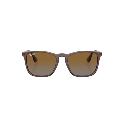 Ray-Ban Chris RB4187 6593/T5 Sunglasses – Transparent Brown, 54mm Polarized