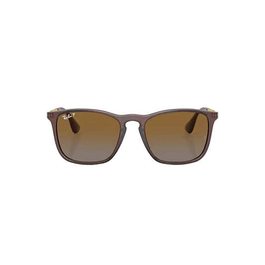 Ray-Ban Chris RB4187 6593/T5 Sunglasses – Transparent Brown, 54mm Polarized