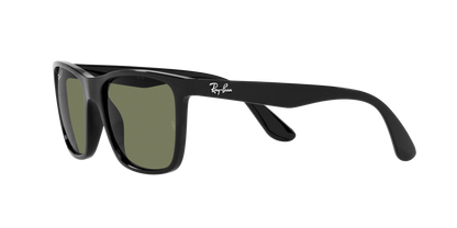 Ray-Ban RB4349I 601/9A Men’s Square Sunglasses – Polarized Green Lenses, Black Frame, 56mm