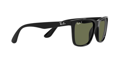 Ray-Ban RB4349I 601/9A Men’s Square Sunglasses – Polarized Green Lenses, Black Frame, 56mm