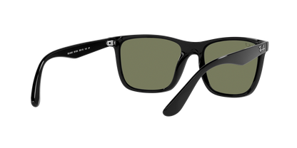 Ray-Ban RB4349I 601/9A Men’s Square Sunglasses – Polarized Green Lenses, Black Frame, 56mm