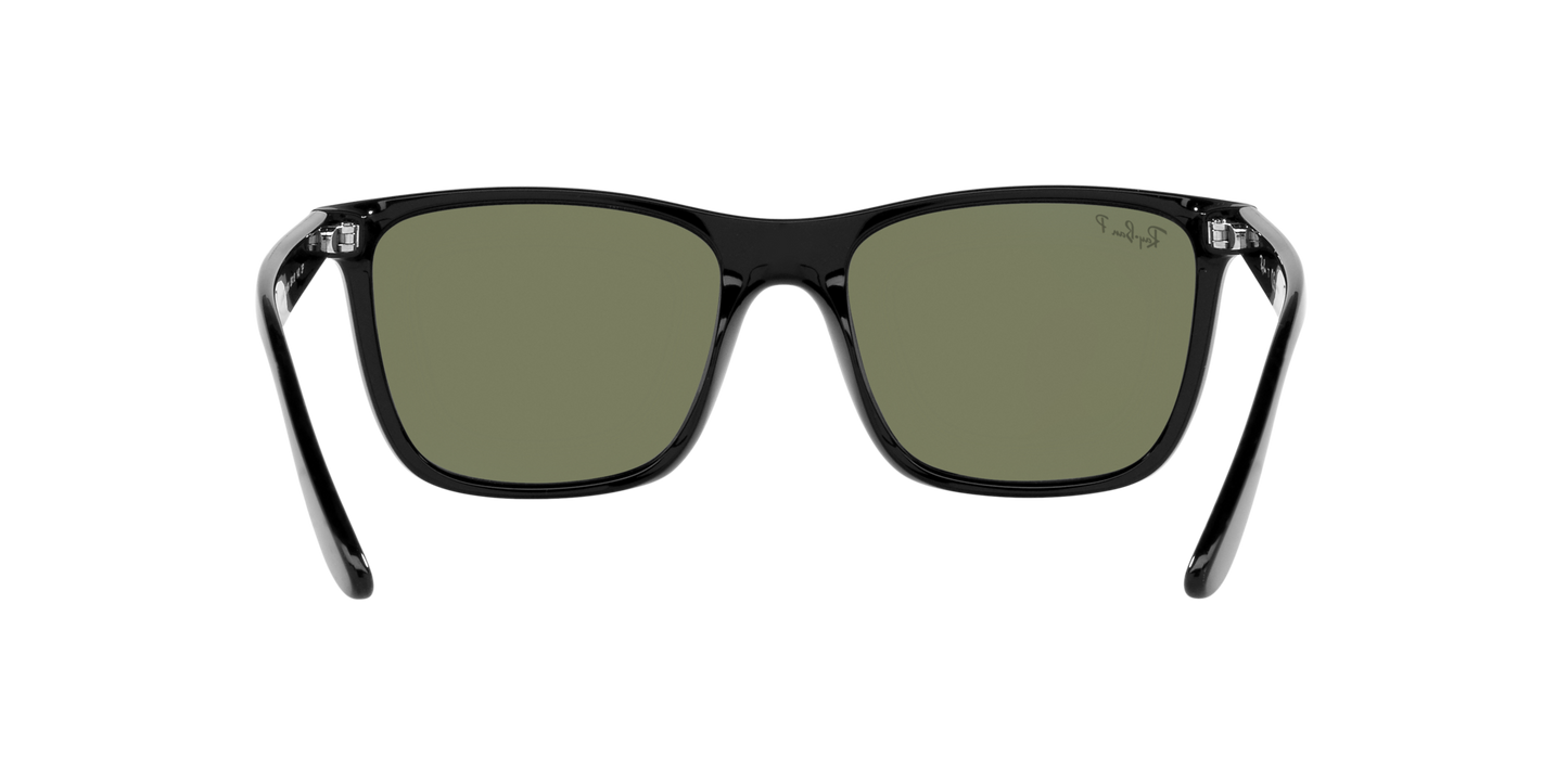 Ray-Ban RB4349I 601/9A Men’s Square Sunglasses – Polarized Green Lenses, Black Frame, 56mm
